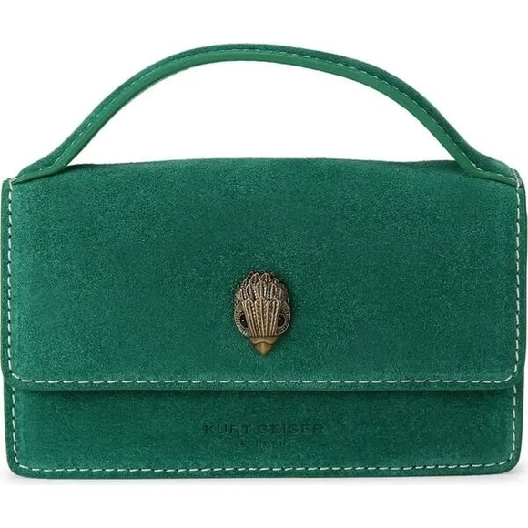 Kurt Geiger Handbags - Kurt Geiger (NWT) Green Suede Bond Crossbody Bag